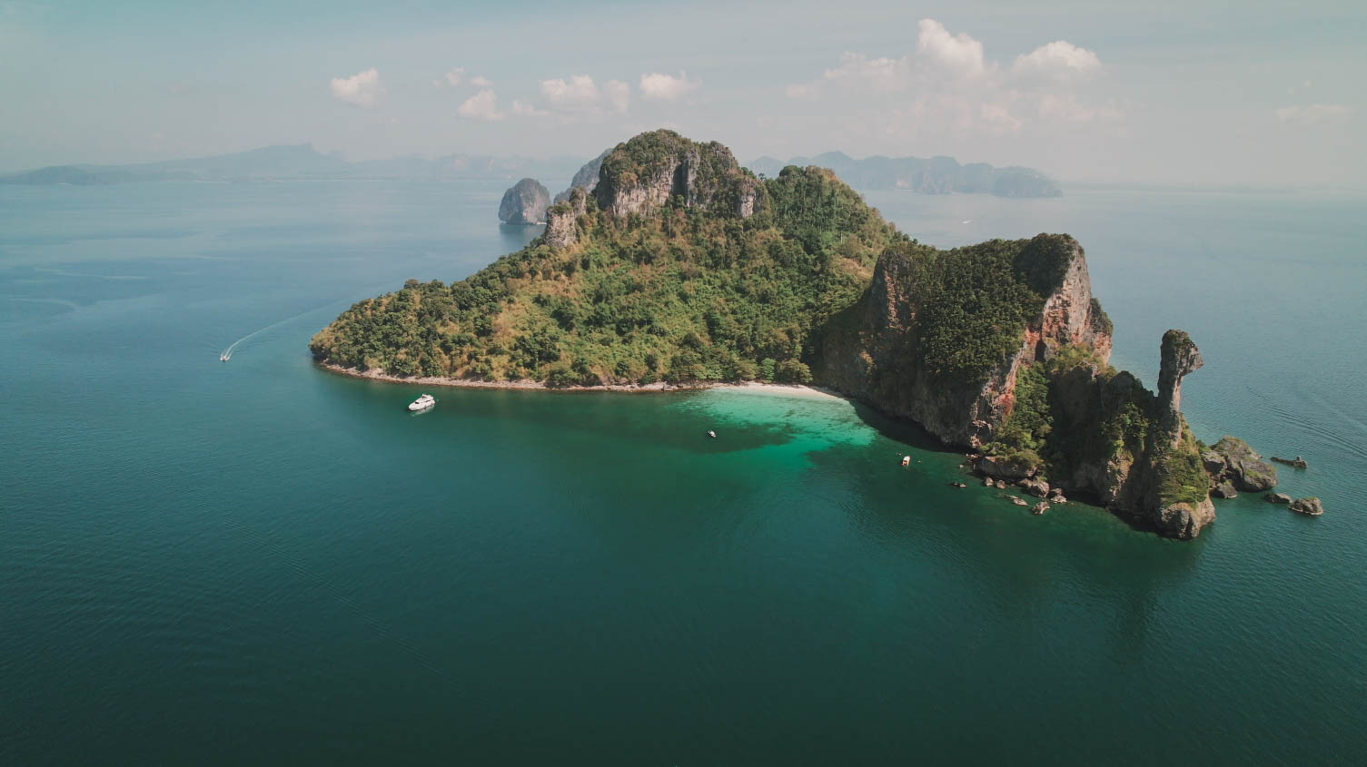 drone photo of exotic remote island in thailand